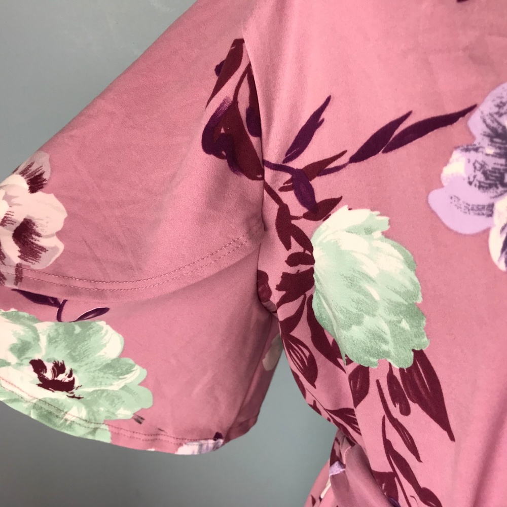 Reborn J Womens 1X NWT Pink Floral Maxi Dress - Picture 3 of 5